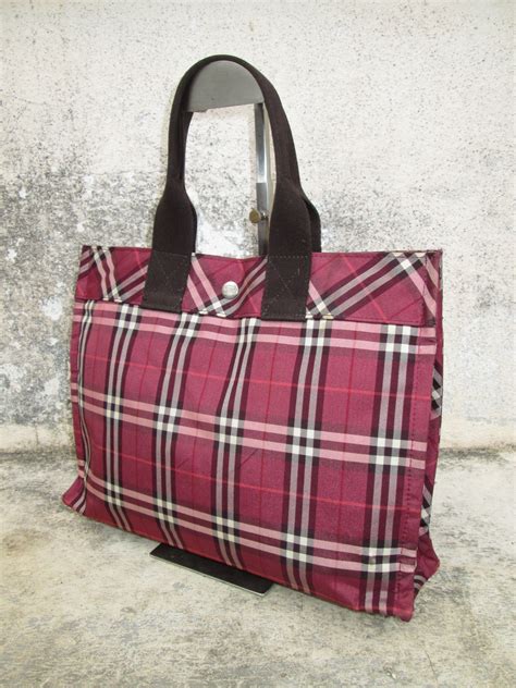 burberry blue label tote|used burberry tote.